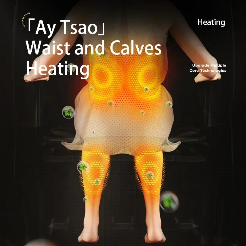  Infrared heating therapy for waist and calves on luxury massage chair