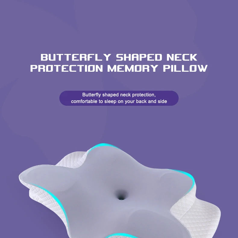  Butterfly-shaped neck protection memory pillow with cervical support