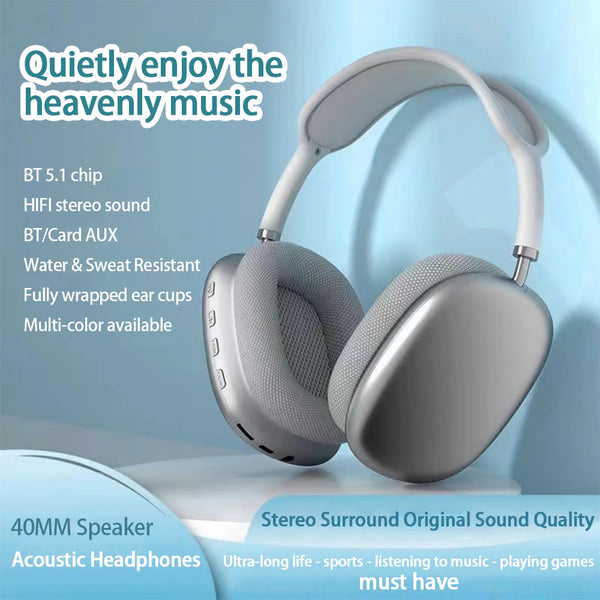 P9 Bluetooth Headphones with HIFI Stereo Sound and Comfortable Ear Cups for Music and Gaming
