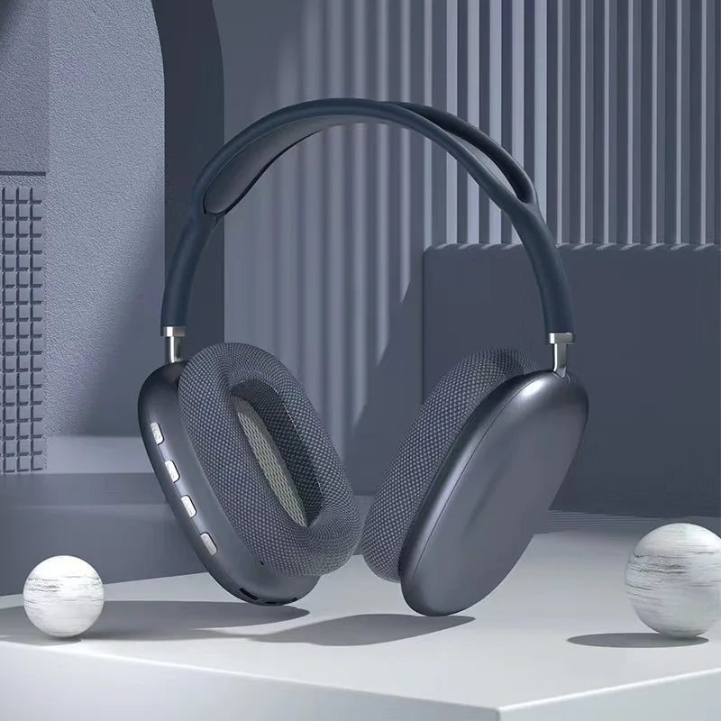 Stylish P9 Over-Ear Wireless Bluetooth Headphones in Dark Finish for Premium Sound