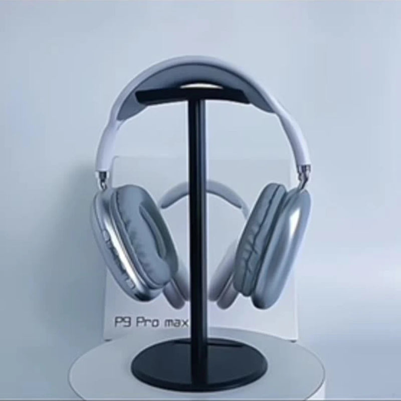 P9 Pro Max Wireless Headphones on Display Stand with Luxury Finish