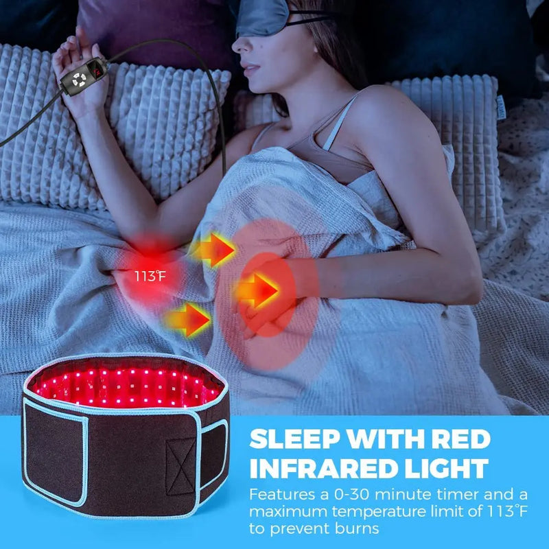  Sleep aid red light therapy belt with timer for safe night use