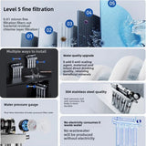 STARWELL water filter features like fine filtration, stainless steel build, no electricity use, and installation types