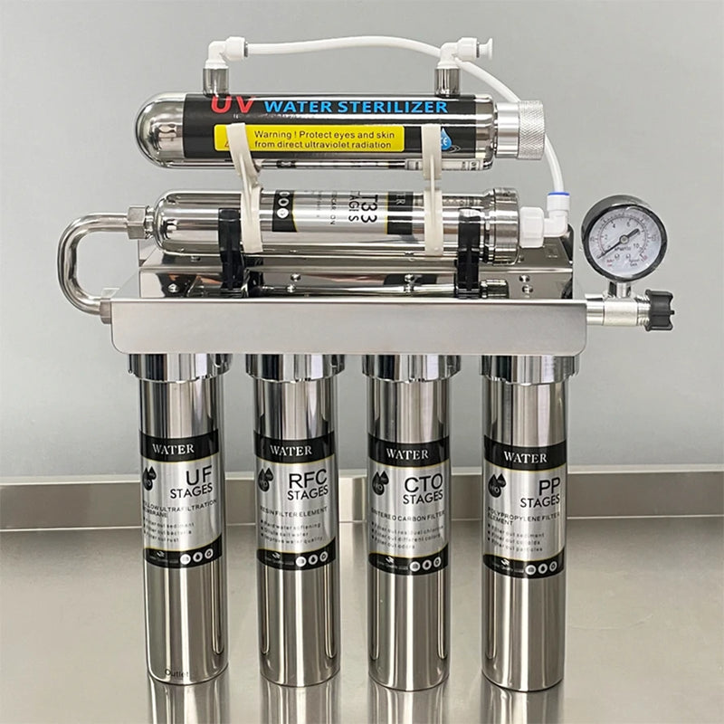  STARWELL UV water sterilizer and filtration system front view on stainless surface