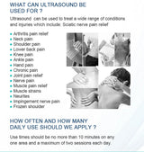  Common conditions treated with ultrasound therapy including arthritis, nerve pain, and joint issues