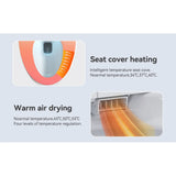 Seat heating and warm air drying features with four temperature levels for quick, comfortable drying
