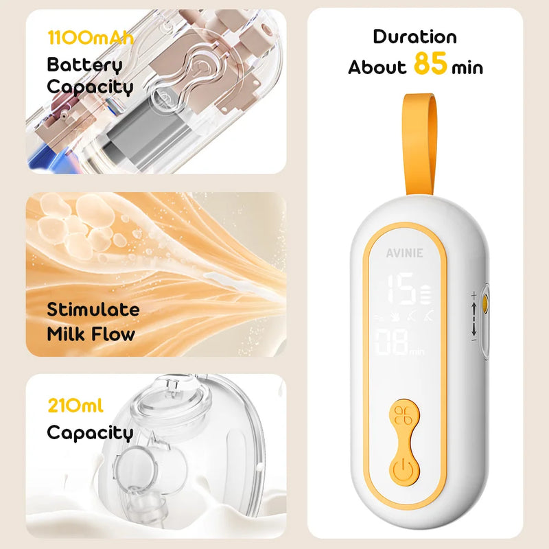 Infographic showing 1100 mAh battery, about 85 minute runtime, and 210 mL cup capacity